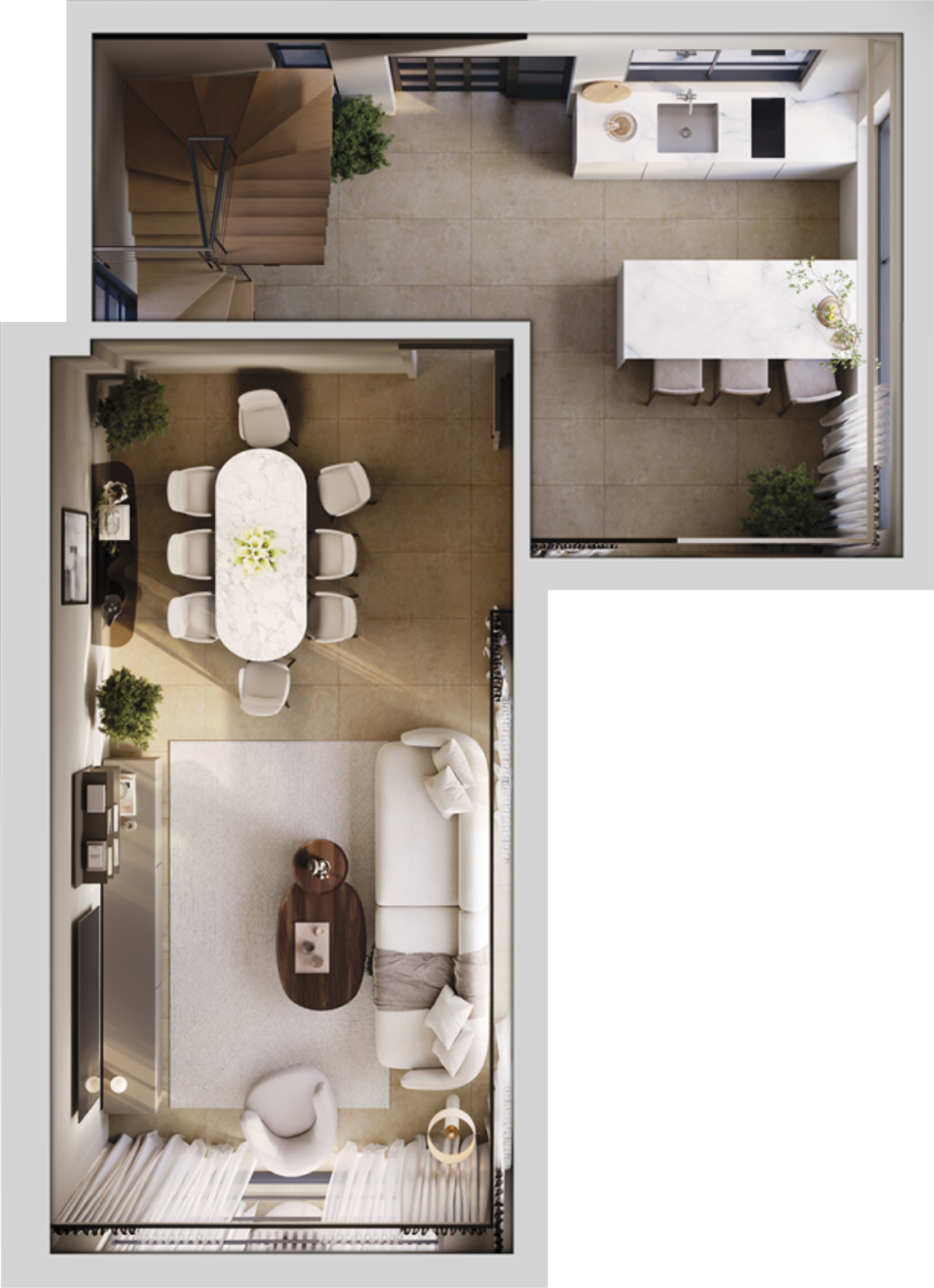 Two-level villa floor 1 plan