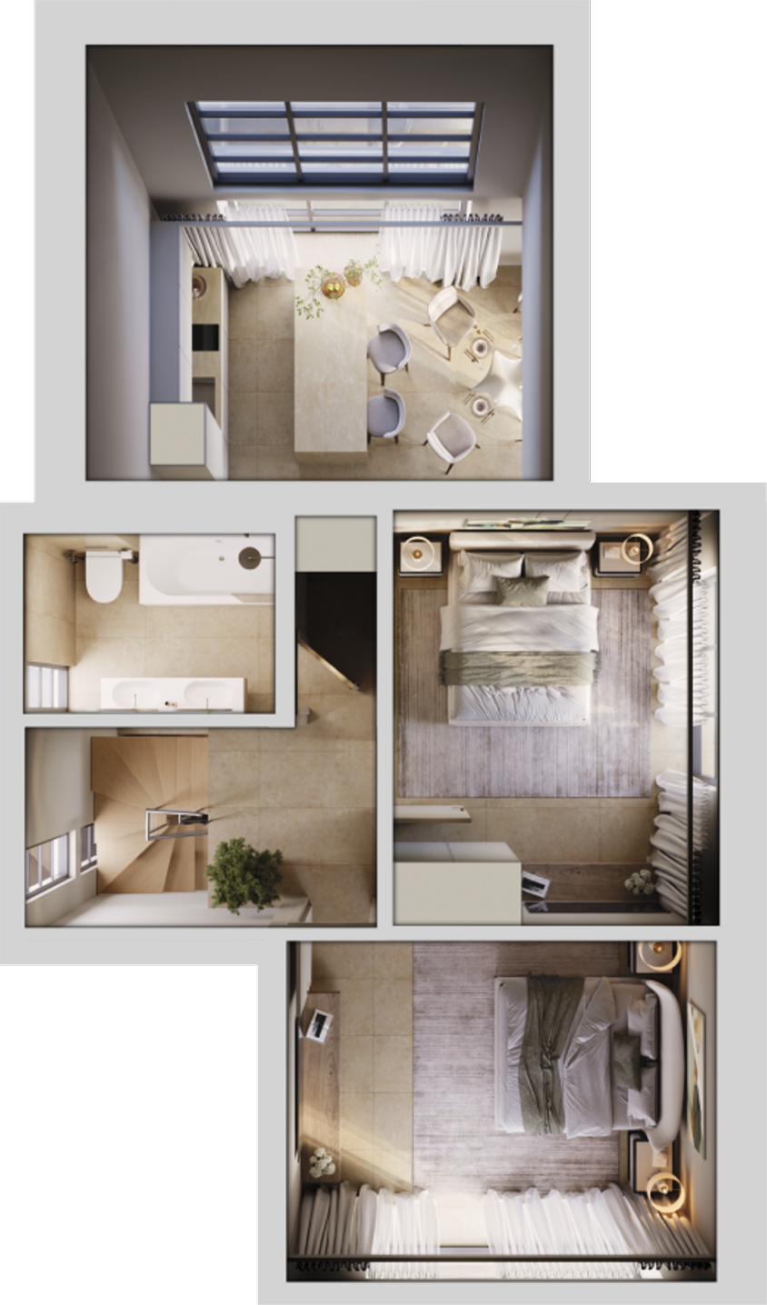 Three-level villa floor 3 plan