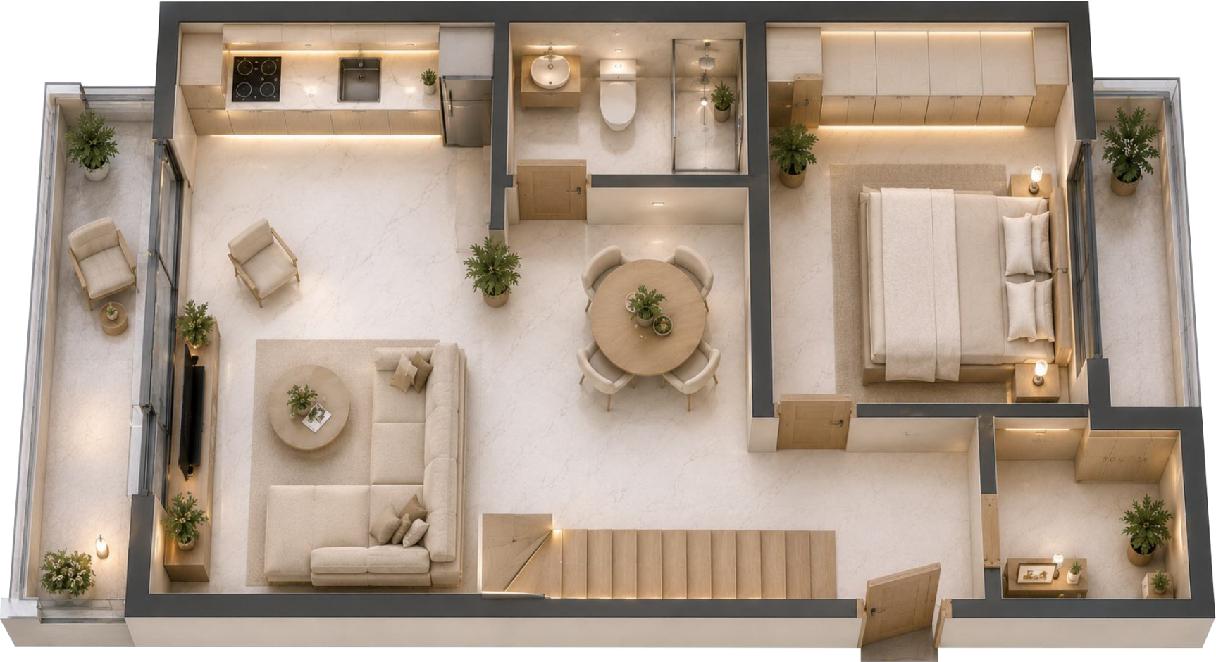 Duplex apartment floor 1 plan