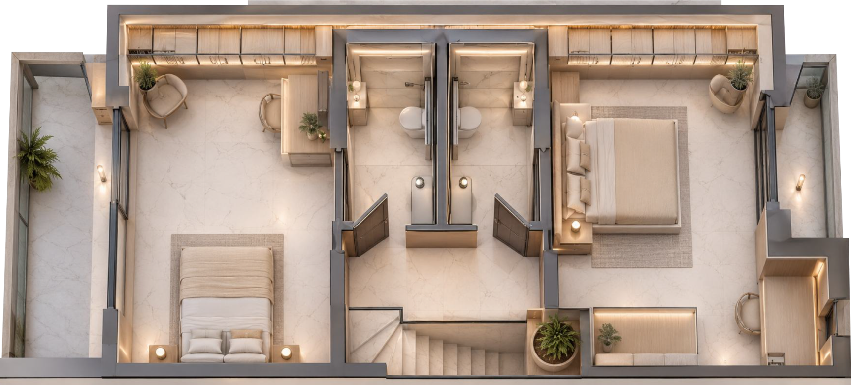 Duplex apartment floor 2 plan